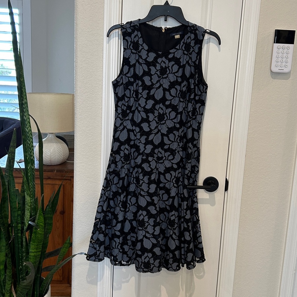 Tommy Hilfiger Black and Blue Floral Midi Dress